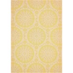 Rug Unique Loom Outdoor Botanical Yellow Rectangular 8' 0 x 11' 4