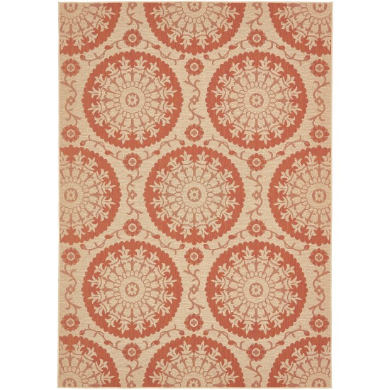 Rug Unique Loom Outdoor Botanical Terracotta Rectangular 8' 0 x 11' 4