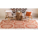 Rug Unique Loom Outdoor Botanical Terracotta Rectangular 8' 0 x 11' 4