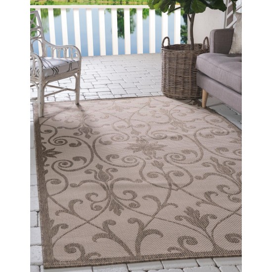 Rug Unique Loom Outdoor Botanical Brown Rectangular 8' 0 x 11' 4