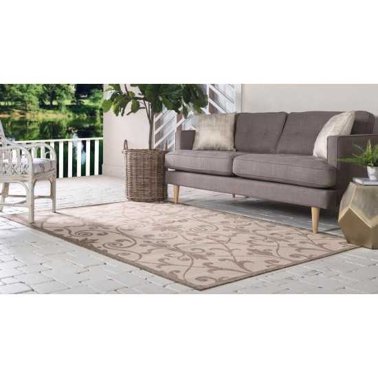 Rug Unique Loom Outdoor Botanical Brown Rectangular 8' 0 x 11' 4