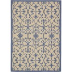 Rug Unique Loom Outdoor Botanical Blue Rectangular 8' 0 x 11' 4