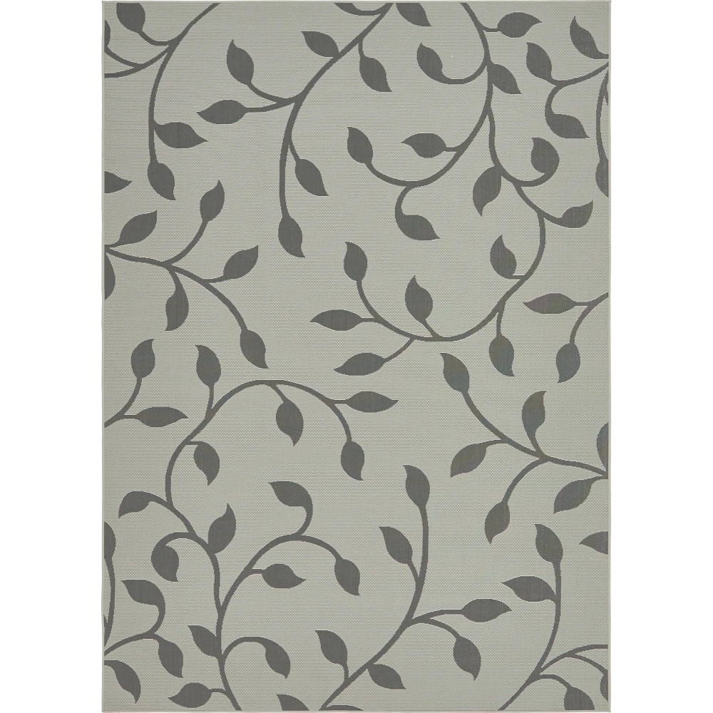 Rug Unique Loom Outdoor Botanical Gray Rectangular 8' 0 x 11' 4 Rug Unique Loom Outdoor Botanical Gray Rectangular 8' 0 x 11' 4