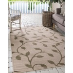 Rug Unique Loom Outdoor Botanical Green Rectangular 8' 0 x 11' 4