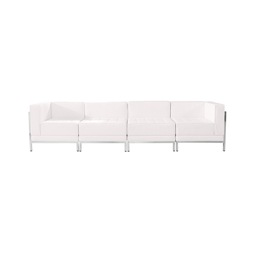 Melrose White LeatherSoft 4 Piece Lounge Set Melrose White LeatherSoft 4 Piece Lounge Set