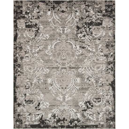 Rug Unique Loom Outdoor Botanical Light Gray Rectangular 8' 0 x 10' 0