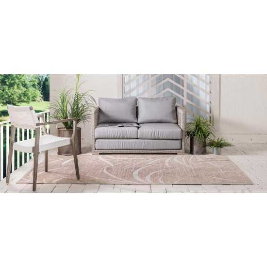 Rug Unique Loom Outdoor Botanical Beige Rectangular 8' 0 x 10' 0