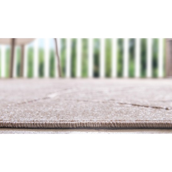 Rug Unique Loom Outdoor Botanical Beige Rectangular 8' 0 x 10' 0