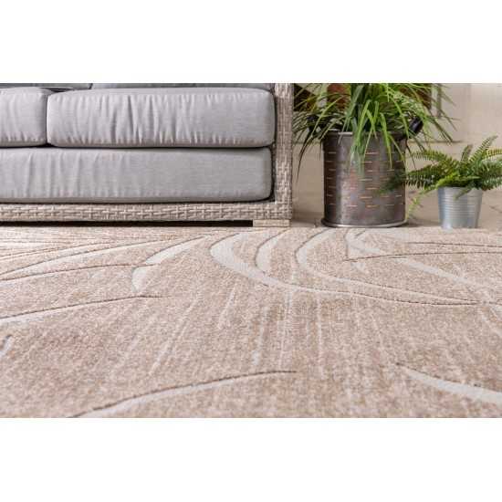 Rug Unique Loom Outdoor Botanical Beige Rectangular 8' 0 x 10' 0