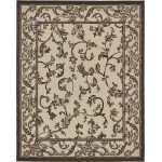 Rug Unique Loom Outdoor Botanical Beige/Dark Brown Rectangular 8' 0 x 10' 0