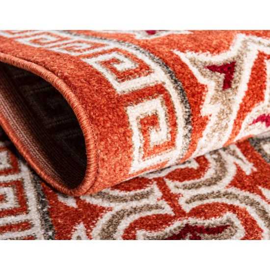 Rug Unique Loom Outdoor Botanical Rust Red Rectangular 8' 0 x 10' 0