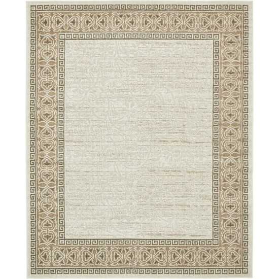 Rug Unique Loom Outdoor Botanical Ivory Rectangular 8' 0 x 10' 0