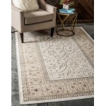 Rug Unique Loom Outdoor Botanical Ivory Rectangular 8' 0 x 10' 0