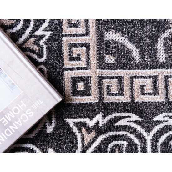 Rug Unique Loom Outdoor Botanical Black Rectangular 8' 0 x 10' 0