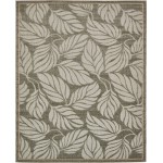 Rug Unique Loom Outdoor Botanical Gray Rectangular 8' 0 x 10' 0