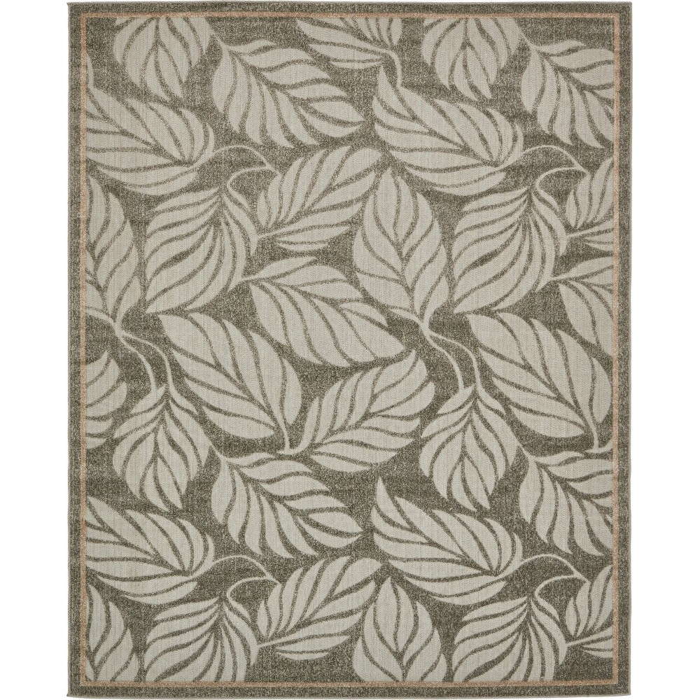 Rug Unique Loom Outdoor Botanical Gray Rectangular 8' 0 x 10' 0 Rug Unique Loom Outdoor Botanical Gray Rectangular 8' 0 x 10' 0