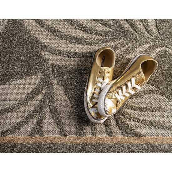 Rug Unique Loom Outdoor Botanical Gray Rectangular 8' 0 x 10' 0