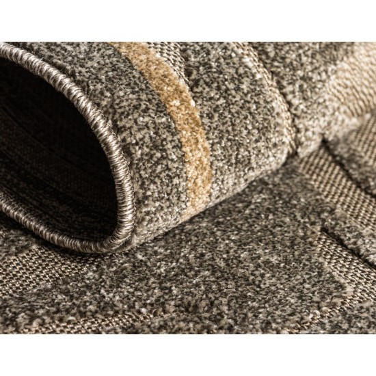 Rug Unique Loom Outdoor Botanical Gray Rectangular 8' 0 x 10' 0