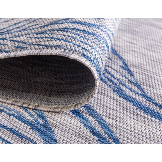 Rug Unique Loom Outdoor Botanical Light Gray Rectangular 7' 0 x 10' 0