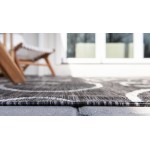 Rug Unique Loom Outdoor Botanical Charcoal Gray Rectangular 7' 0 x 10' 0