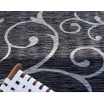 Rug Unique Loom Outdoor Botanical Charcoal Gray Rectangular 7' 0 x 10' 0