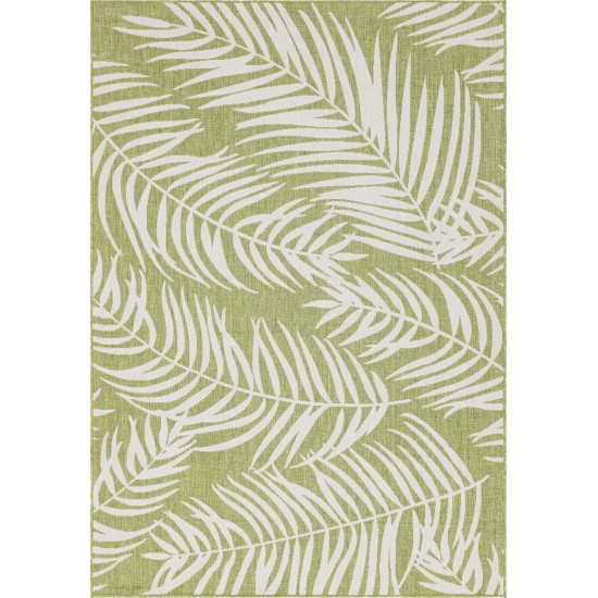 Rug Unique Loom Outdoor Botanical Green Rectangular 7' 0 x 10' 0