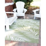 Rug Unique Loom Outdoor Botanical Green Rectangular 7' 0 x 10' 0