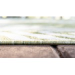 Rug Unique Loom Outdoor Botanical Green Rectangular 7' 0 x 10' 0