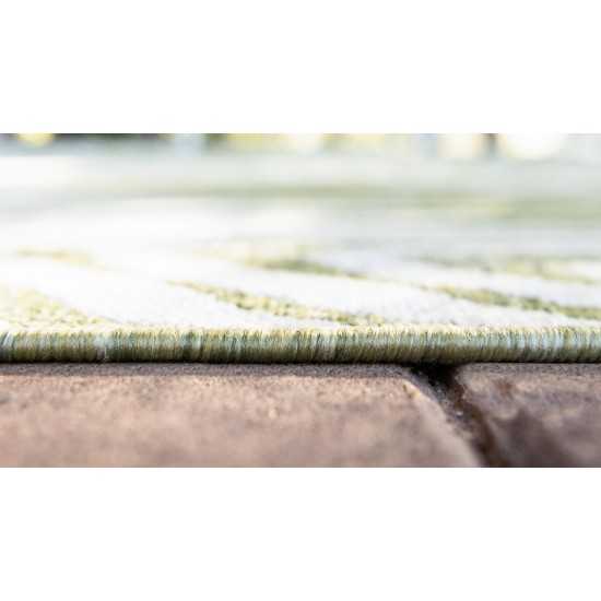 Rug Unique Loom Outdoor Botanical Green Rectangular 7' 0 x 10' 0