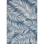Rug Unique Loom Outdoor Botanical Navy Blue Rectangular 7' 0 x 10' 0