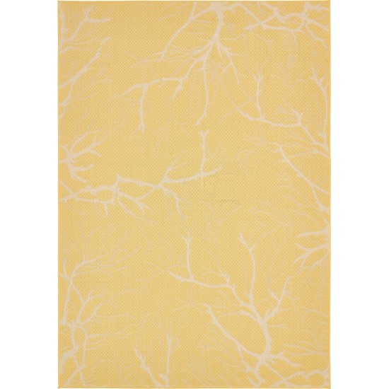 Rug Unique Loom Outdoor Botanical Yellow Rectangular 7' 0 x 10' 0