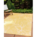 Rug Unique Loom Outdoor Botanical Yellow Rectangular 7' 0 x 10' 0