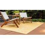 Rug Unique Loom Outdoor Botanical Yellow Rectangular 7' 0 x 10' 0