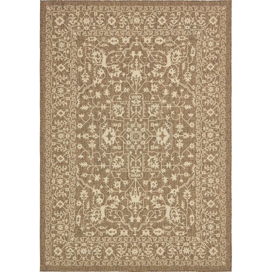 Rug Unique Loom Outdoor Botanical Brown Rectangular 7' 0 x 10' 0