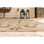 Rug Unique Loom Outdoor Botanical Beige Rectangular 7' 0 x 10' 0