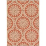 Rug Unique Loom Outdoor Botanical Terracotta Rectangular 7' 0 x 10' 0