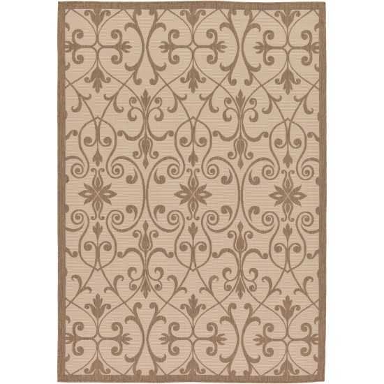 Rug Unique Loom Outdoor Botanical Brown Rectangular 7' 0 x 10' 0