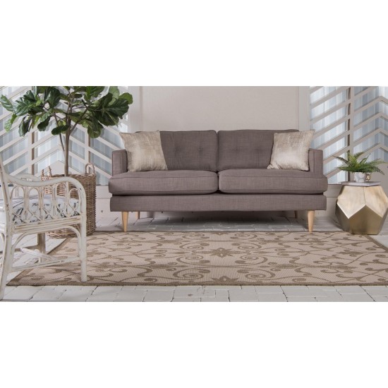 Rug Unique Loom Outdoor Botanical Brown Rectangular 7' 0 x 10' 0