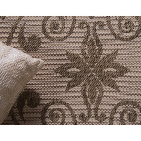 Rug Unique Loom Outdoor Botanical Brown Rectangular 7' 0 x 10' 0
