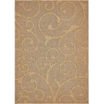 Rug Unique Loom Outdoor Botanical Light Brown Rectangular 7' 0 x 10' 0