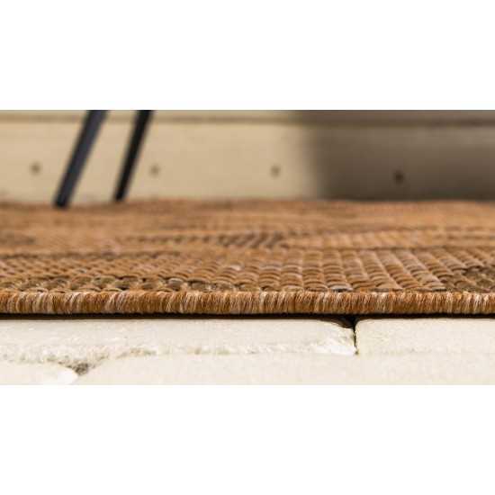 Rug Unique Loom Outdoor Botanical Light Brown Rectangular 7' 0 x 10' 0