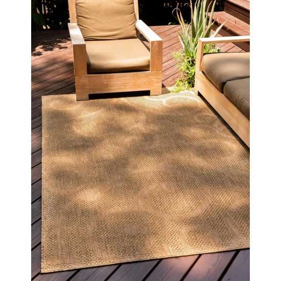 Rug Unique Loom Outdoor Botanical Brown Rectangular 7' 0 x 10' 0