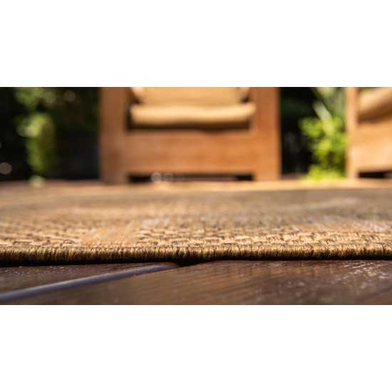 Rug Unique Loom Outdoor Botanical Brown Rectangular 7' 0 x 10' 0