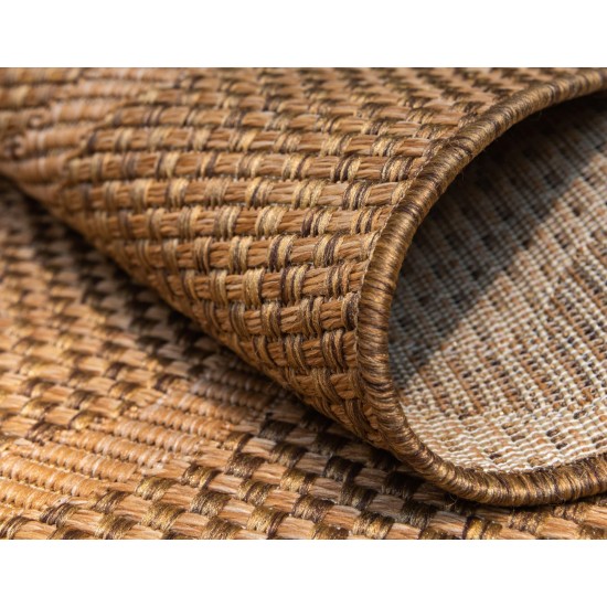 Rug Unique Loom Outdoor Botanical Brown Rectangular 7' 0 x 10' 0