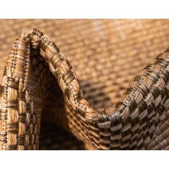 Rug Unique Loom Outdoor Botanical Brown Rectangular 7' 0 x 10' 0