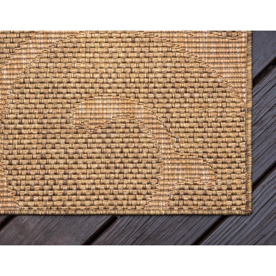 Rug Unique Loom Outdoor Botanical Brown Rectangular 7' 0 x 10' 0