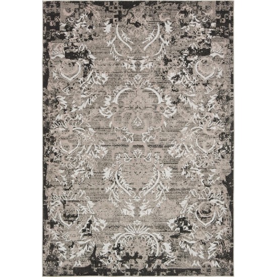 Rug Unique Loom Outdoor Botanical Light Gray Rectangular 7' 0 x 10' 0