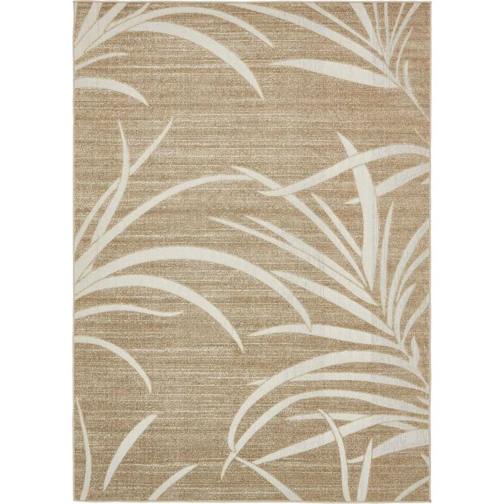 Rug Unique Loom Outdoor Botanical Beige Rectangular 7' 0 x 10' 0