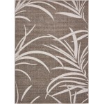 Rug Unique Loom Outdoor Botanical Gray Rectangular 7' 0 x 10' 0