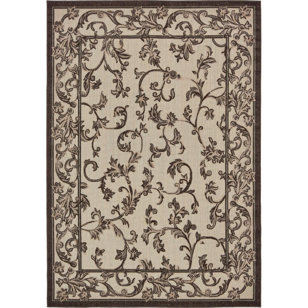 Rug Unique Loom Outdoor Botanical Beige/Dark Brown Rectangular 7' 0 x 10' 0 Rug Unique Loom Outdoor Botanical Beige/Dark Brown Rectangular 7' 0 x 10' 0